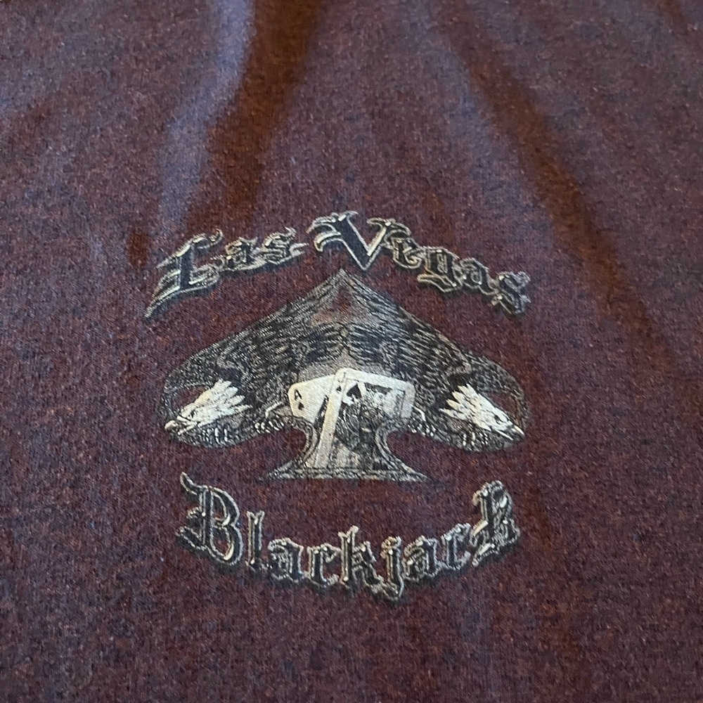 Men’s Las Vegas Blackjack dark maroon tshirt size XL - Picture 1 of 6